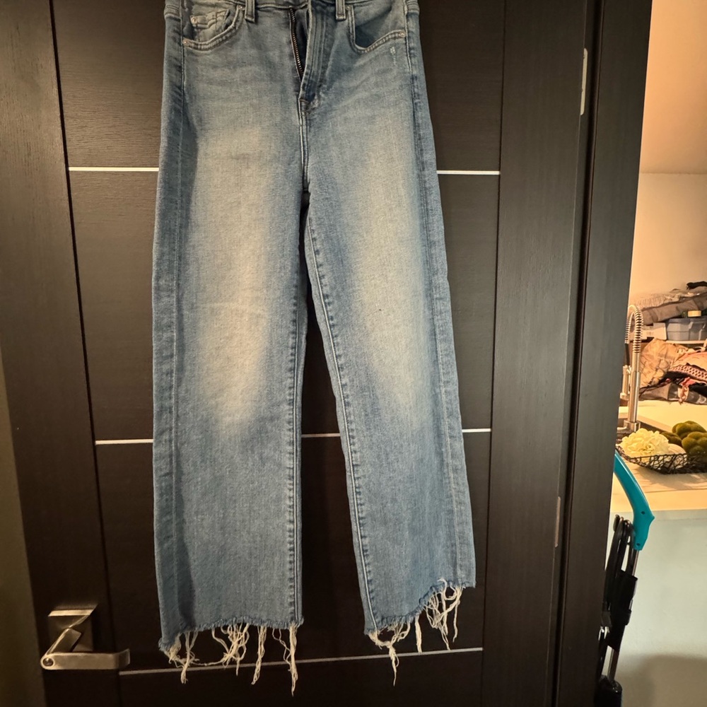 7 For All Mankind Light Blue Straight Leg Jeans